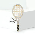 Alloy Rhinestone Tennis Racket Brooch For Unisex Lapel Decoration view 4