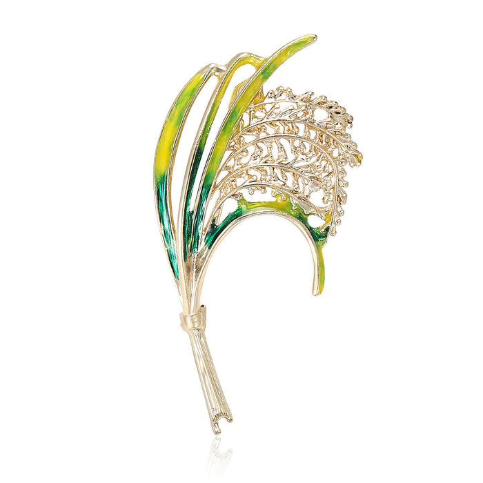 Alloy Enamel Rice Brooch Pin For Coats And Suits