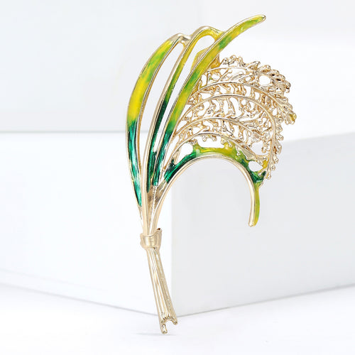 Alloy Enamel Rice Brooch Pin For Coats And Suits
