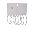 Minimalist Silver Alloy Hoop Set, Korean Style Oversized Round Stud Fashion Women's Earrings view 5