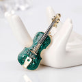 Green Gold Tone Violin Enamel Metal Pendant Charm Jewelry Component view 4