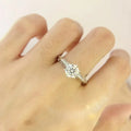 Six Prong Zircon Ring, Classic Elegant Engagement Wedding Fashion Jewelry For Women view 2