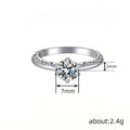 Six Prong Zircon Ring, Classic Elegant Engagement Wedding Fashion Jewelry For Women view 4