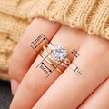 Geometric Waterdrop Ring Three Piece Set, Engagement Wedding Fashion Jewelry view 4