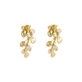 Luxury Gold Alloy Flower Leaf Tassel Drop Stud Earrings For Women Elegant Metallic Statement Earrings view 5