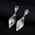 Silver Tone Marquise Teardrop Crystal Crystal Metal Dangle Earrings view 5