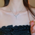 Style Copper Snake Chain Necklace With Sparkling Zircon Letter Pendant For Women view 1