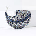 Alloy Rhinestone Curled Leaf Brooch Pin For Elegant Clothing view 4
