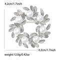 Alloy Pearl Leaf Wreath Brooch Pin For Women's Apparel Decoration view 6