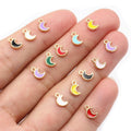 8x5mm Enamel Moon Pendant Charm For DIY Bracelet Necklace Jewelry Accessory view 2