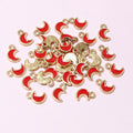 8x5mm Enamel Moon Pendant Charm For DIY Bracelet Necklace Jewelry Accessory view 3