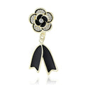 Alloy Rhinestone Camellia Flower Brooch Pin For Women's Apparel view 1