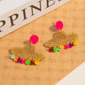 Cute Acrylic Sombrero Hat Drop Earrings With Colorful Rain Charms Glitter Alloy Festival Earrings view 3