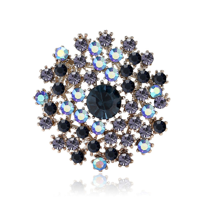 Alloy Color Rhinestone Dandelion Brooch For Elegant Women's Apparel