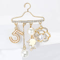 Elegant Alloy Pearl Clothes Hanger Brooch Pin For Coats And Dresses view 2
