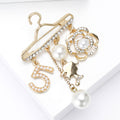 Elegant Alloy Pearl Clothes Hanger Brooch Pin For Coats And Dresses view 3