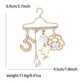Elegant Alloy Pearl Clothes Hanger Brooch Pin For Coats And Dresses view 5