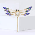 Alloy Rhinestone Shell Dragonfly Brooch Pin For Creative Apparel Decoration view 4