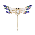 Alloy Rhinestone Shell Dragonfly Brooch Pin For Creative Apparel Decoration view 1