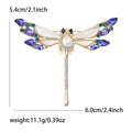 Alloy Rhinestone Shell Dragonfly Brooch Pin For Creative Apparel Decoration view 5