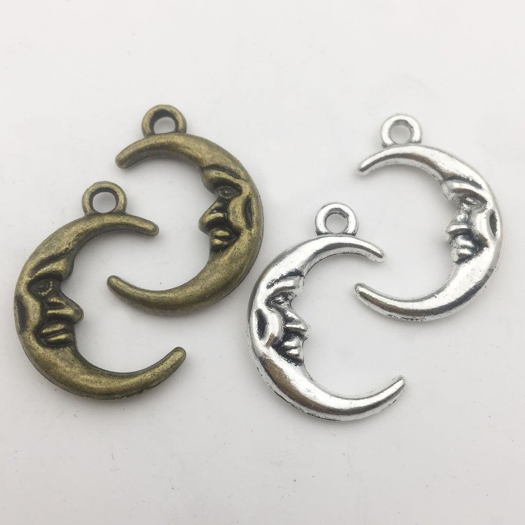 Hollow Zinc Alloy Star Moon Sun Shooting Star Charm Pendant for DIY Sweater Chain Making