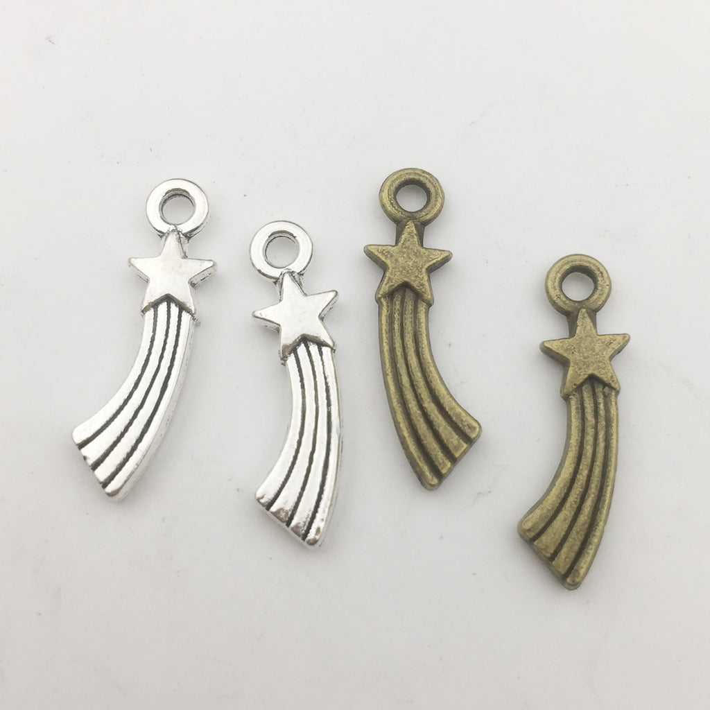 Hollow Zinc Alloy Star Moon Sun Shooting Star Charm Pendant for DIY Sweater Chain Making