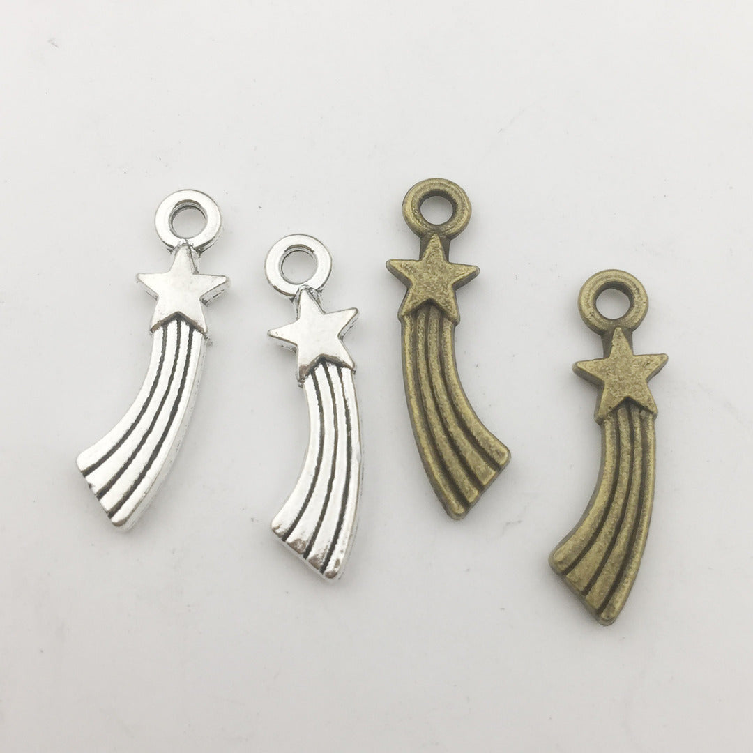 Hollow Zinc Alloy Star Moon Sun Shooting Star Charm Pendant for DIY Sweater Chain Making