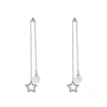Clear Look Floral Long Earrings in Three Distinct Styles view 6
