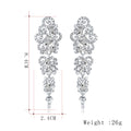 Black Silver Tone Crystal Scroll Dangle Openwork Metal Dangle Earrings view 3
