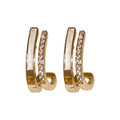 Copper Zircon Enamel Double Layer C Letter Stud Earrings, Light Luxury Vintage Style view 5