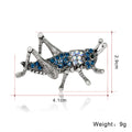 Blue Silver Tone Flower Crystal Metal Brooch Pin 2.9 x 4.1 cm view 3