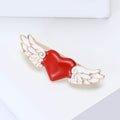 Alloy Enamel Angel Wing Heart Brooch Pin For Clothing view 3