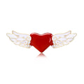 Alloy Enamel Angel Wing Heart Brooch Pin For Clothing view 1