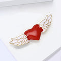 Alloy Enamel Angel Wing Heart Brooch Pin For Clothing view 4