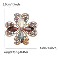 Alloy Rhinestone Hollow Clover Brooch Pin For Women's Apparel view 6