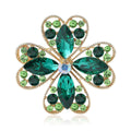 Alloy Rhinestone Hollow Clover Brooch Pin For Women's Apparel view 1