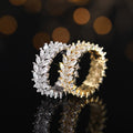 European Luxury Willow Leaf Ring, Full Pave Zircon Cool Style Index Finger Ring For Women view 3