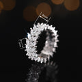 European Luxury Willow Leaf Ring, Full Pave Zircon Cool Style Index Finger Ring For Women view 4