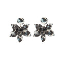 Vintage Leopard Print Acrylic Flower Stud Dangle Earrings For Women Elegant Statement Luxury Fashion Earrings view 5
