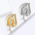 Alloy Enamel Pearl Calla Lily Brooch Pin For Womens Apparel view 3