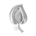Alloy Enamel Pearl Calla Lily Brooch Pin For Womens Apparel view 2