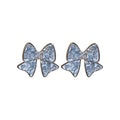 Vintage Light Luxury Butterfly Faux Pearl Gradient Crystal Stud Earrings view 5