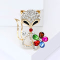 Alloy Rhinestone Colorful Flower Fox Brooch For Women's Clothing view 2