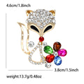 Alloy Rhinestone Colorful Flower Fox Brooch For Women's Clothing view 5