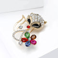 Alloy Rhinestone Colorful Flower Fox Brooch For Women's Clothing view 3