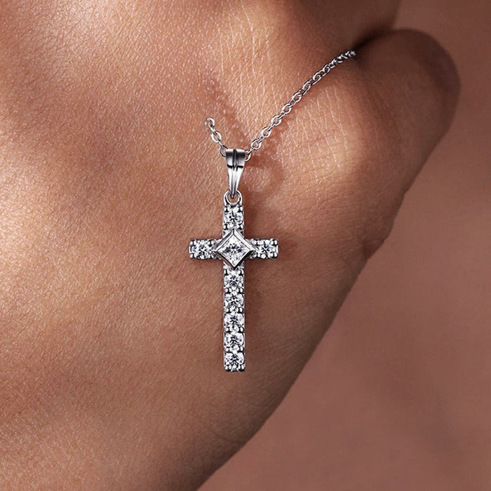 Micro Pave Zircon Pendant Necklace, Sweet Cool Personality Shiny Fashion Jewelry For Women