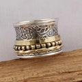 European American Vintage Creative Geometric Line Two Tone Fashion Ring Trendy Finger Ring view 2
