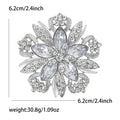 Alloy Crystal Glass Flower Brooch For Classic Womens Clothing Decoration view 5