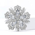 Alloy Crystal Glass Flower Brooch For Classic Womens Clothing Decoration view 2