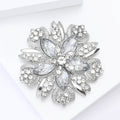 Alloy Crystal Glass Flower Brooch For Classic Womens Clothing Decoration view 4